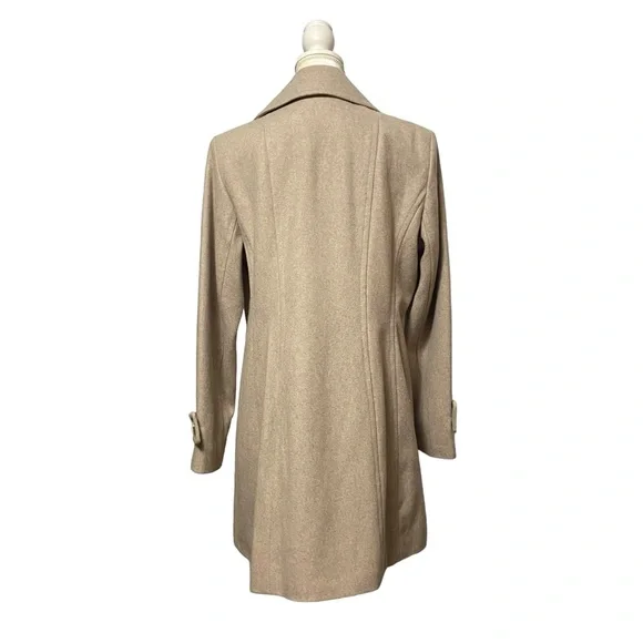 Anne Klein Women’s Classic Double Breasted Coat Oatmeal